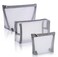 Boao 3 Pieces Mesh Cosmetic Bag Mesh Makeup Bags Mesh Zipper Pouch for Offices Travel Accessories, 3 Sizes (Grey)