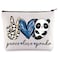 WZMPA Cute Panda Cosmetic Bag Panda Fans Gifts Peace Love Panda Makeup Zipper Pouch Bag For Panda Lover (love panda)