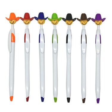 Lopenle 14PCS Fun Cowboy Pens Cowboy Hat Pen Novelty Retractable Ballpoint Pens For Adults School Home Office Stationery Store