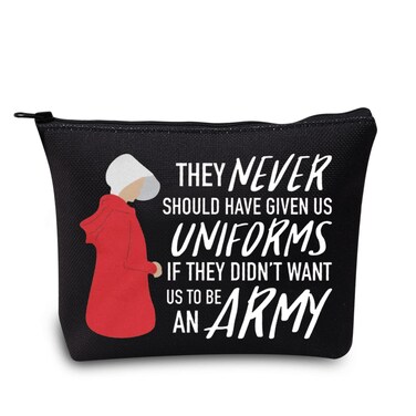 LEVLO Handmaid TV Show Cosmetic Make Up Bag Offred Fans Gift Handmaid Offred Merchandise (They Never Should Black)