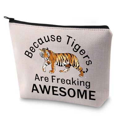 BLUPARK Funny Tigers Makeup Bag Tiger Team Spirit Gift Tigers Are Freaking Awesome Cosmetic Bag for Lovers(Tigers)