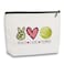 kdxpbpz Tennis Gifts Tennis Pouch Bag Inspirational Gifts for Women, Gifts for Tennis Lovers Players Birthday Gift for Coach Best Friend Sister - Peace Love Tennis Makeup Bag