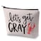 BLUPARK Crawfish Makeup Bag Crawfish Lover Gift Let's Get Cray Cosmetic Bag Mardi Gras Gift (Let's Get Cray)