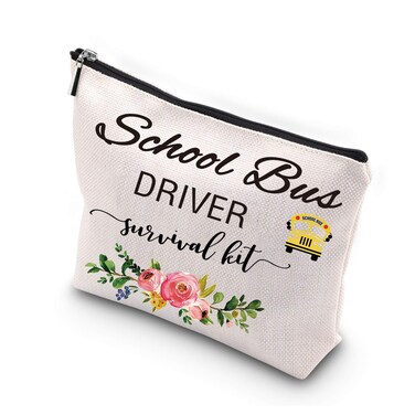 WCGXKO School Bus Driver Gift End Of Term School Bus Driver Gift School Bus Driver Survival Kit Cosmetics Bag (School Bus Driver)