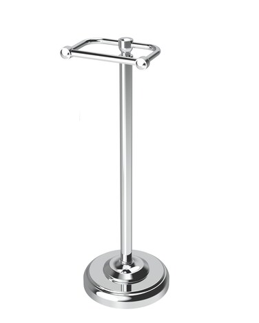 WZRUA Toilet Paper Holder Stand, Toilet Paper Holder Free Standing,Post Pivoting Design &amp; Stable Weighted Base SUS304 Stainless Steel for Bathroom (Chrome)