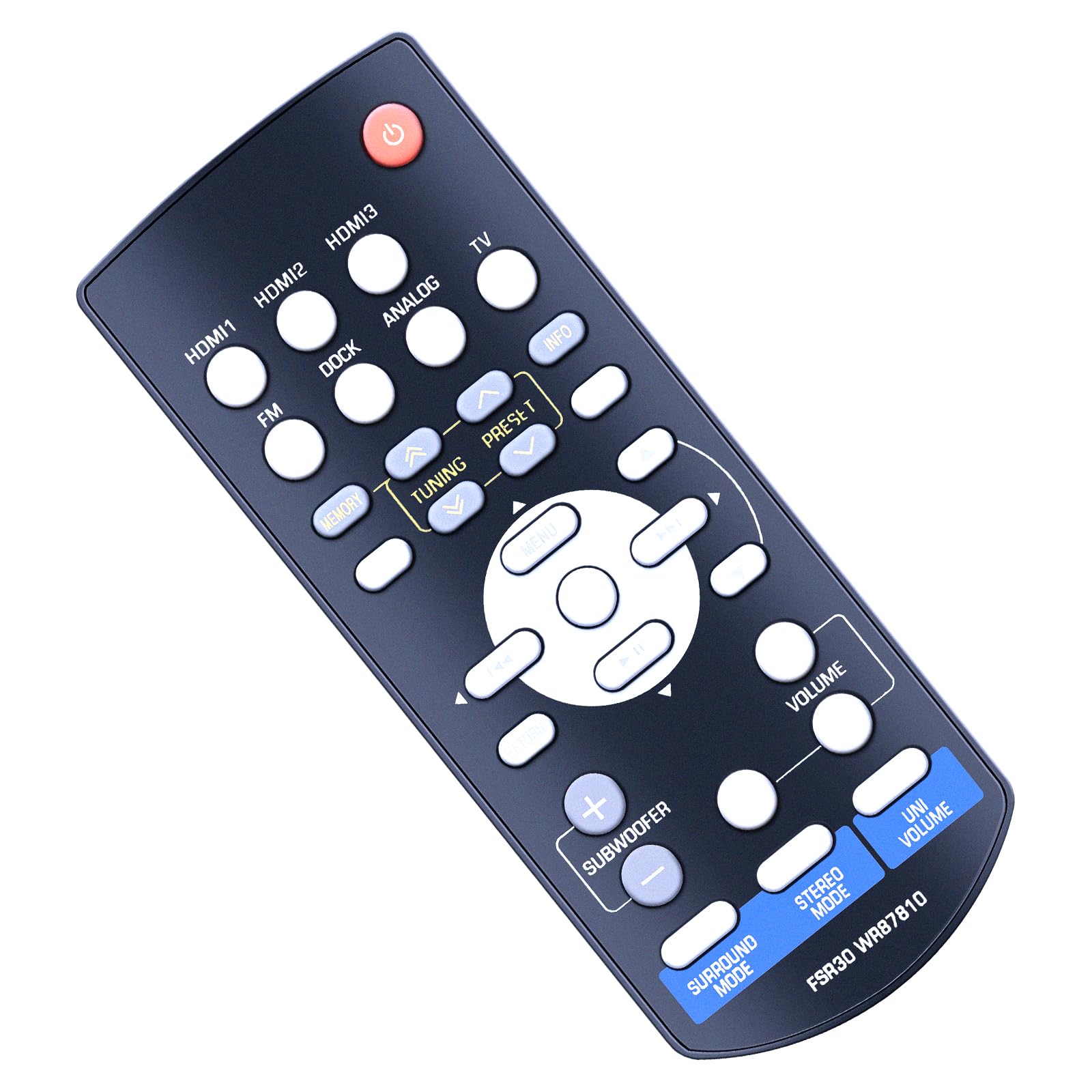 Zwp Zwp FSR30 WR87810 Soundbar Remote Control