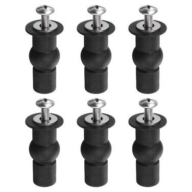 uxcell 6 Set M5 Toilet Seat Hinges Screws, Hinge Bolt Screws Toilet Seat Fixings for Top Mounting Toilet Seat Hinges Toilet Seat Replacement Parts Kit