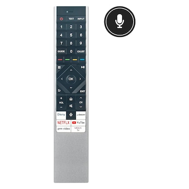 ERF6N64 جهاز تحكم عن بعد صوتي بديل جديد مناسب لتلفزيون HISENSE U8K Series Mini LED ULED Google TV بأزرار Disney+ DEEZER Netflix YouTube Prime-Video VIDAA-TV 75U8K 85U8K 65U8K 55U8K