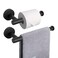 NearMoon Bath Toilet Paper Holder+ Hand Towel Holder, 2 Pieces Bathroom Hardware Set- Premium 304 Stainless Steel Toilet Roll Holder and Towel Rack Wall Mounted for Bathroom/Kitchen (Matte Black)