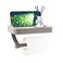 Adhesive Toilet Paper Holder with Phone Shelf, Modern Toilet Tissue Holder Stainless Steel RV Toilet Roll Holder Without Drilling, Universal TP Holder Wall Mount for Bathroom (7.3&acirc;&euro;&sup3;x4.5&acirc;&euro;&sup3;, White)