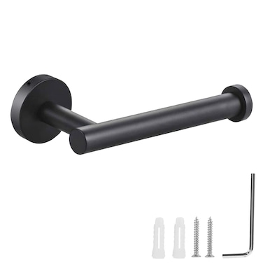 Cilee Matte Black Toilet Paper Holder,Bathroom Tissue Holder Paper Roll,SUS304 Stainless Steel Toilet Roll Holder for Bathroom, Kitchen, Washroom Wall Mount
