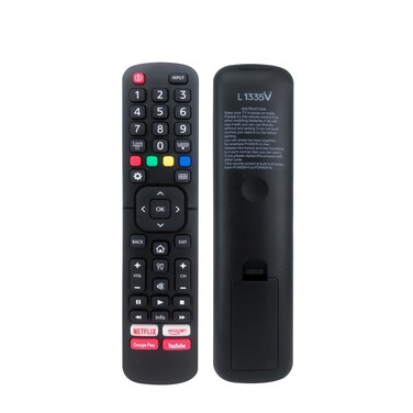 L1335V Universal IR Remote Control - Replacement for HISENSE 4K LED HD UHD Smart TVs - No Setup Needed