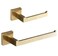 SHUNLI Gold Toilet Paper Holder + Hand Towel Holder, Brushed Gold Bathroom Accessories Hardware Set 2 Pieces, Wall Mounted Towel Ring Towel Bar, SUS304 Stainless Steel