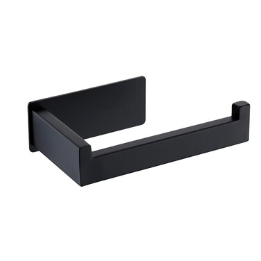 Wieonios Self-Adhesive Toilet Paper Holder Black, Premium Stainless Steel Rustproof Toilet Roll Holder no Drilling for Bathroom, Kitchen, Washroom