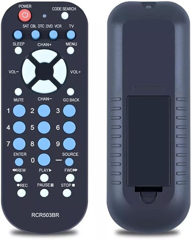Remote Control for RCA 3-Device Palm-Sized, Long Range IR, Replaces Most Major Remote Brands, Designed for Comfort, RCR503BE