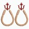 Nautical Toilet Paper Holder Wall Mount Rope Curtain Tiebacks with Natural Rustic Jute Rope for Beach Seaside Theme Room (Red+Red)