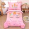 Wowelife Pink Unicorn Toddler Bedding Set Toddler Bed Sheets Sets Rainbow Kids Toddler Comforter Set Bed in a Bag Breathable and Soft with Comforter, Flat Sheet, Fitted Sheet and Pillowcase