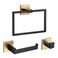 TURS Bathroom Accessory Set Black and Gold Towel Ring Set Stainless Steel Toilet Paper Holder Towel Ring Robe Hook Wall Mount