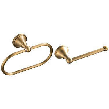 WOLIBEER Brass Toilet Paper Holder,AntiqueTowel Ring Oval Bathroom Tissue Roll Holder Hanger Bath Accessories Hardware Wall Mounted 2 Pieces