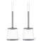 Toilet Brush,Toilet Brush and Holder, Silicone Flexible Toilet Bowl Brush Head with Ventilated Holder, Wall Mounted Compact Toilet Brush Set for Bathroom Cleaning (2, White)
