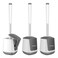 SetSail Toilet Brush and Holder 3 Pack, Self Closing Lid Toilet Bowl Brushes Holder Extra Long Handle Ventilated Toilet Brush Set for Bathroom Cleaning, Nylon Bristles, Black