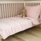 ZPECC Toddler Bedding Set - 4 Piece Soft Crib Bedding Set for Girls, Includes Toddler Comforter, Flat Sheet, Fitted Sheet and Pillowcase, Pink Stripe