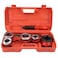 Ratchet Pipe Threader Kit,1/2" 3/4" 1" 1-1/4" Alloy Steel Dies Manual Plumber Pipe Threader Tool Set with Storage Case(#02)