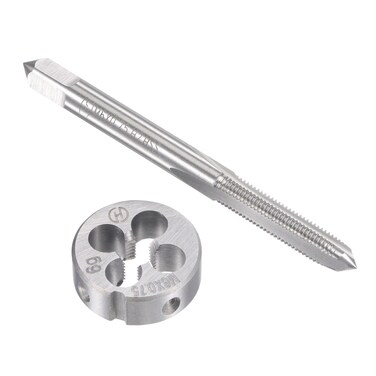 uxcell M6 x 0.75mm Metric Tap and Die Set, Machine Thread Screw Tap with Round Threading Die, Tap &amp; Die Kit for Nut Screw Bolt Thread Repair