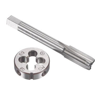 uxcell M9 x 0.5mm Metric Tap and Die Set, Machine Thread Screw Tap with Round Threading Die, Tap &amp; Die Kit for Nut Screw Bolt Thread Repair