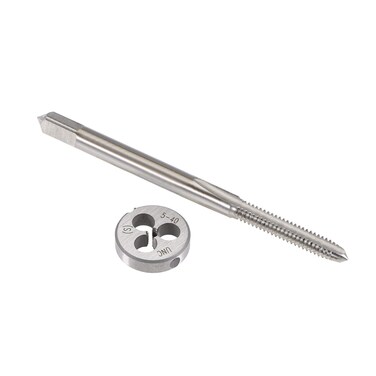 uxcell 5-40 UNC Tap and Die Set, HSS Machine Thread Tap with Round Threading Die, Right Hand