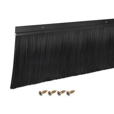 uxcell Door Brush Bottom Sweep H-Shape Aluminum Alloy Base with 5.9-inch PP Brush for Home, Industrial (35-inch L, Black)