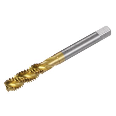 uxcell Spiral Flute Thread Taps, 5/16-18 UNC 2B Screw Threading Tap, Titanium Coated 6542 High Speed Steel Machine Tapping Tools for Machinist Repair