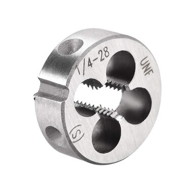 uxcell 1/4-28 UNF Round Die, Machine Thread Right Hand Threading Die, Alloy Tool Steel Screw Thread Cutting Die