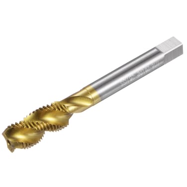 uxcell Spiral Flute Thread Taps, 7/16-20 UNF 2B Screw Threading Tap, Titanium Coated 6542 High Speed Steel Machine Tapping Tools for Machinist Repair