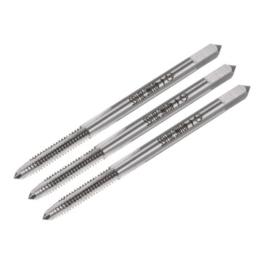 uxcell Machine Tap #4-40 UNC UNC Thread 2B Class 3 Flutes High Speed Steel Screw Threading Tap Tapping Tool 3pcs