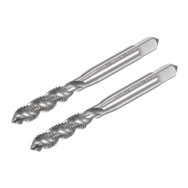 uxcell Spiral Flute Taps, 1/4-28 UNF 2B High Speed Steel (HSS) Uncoated Machine Thread Milling Threading Screw Tap 3 Flutes Tapping Tool 2pcs