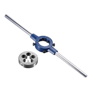 uxcell Die Stock Handle Wrench Set, 1/2-28 UNEF Threading Die and 38mm (1-1/2") Holder (Fits: 26mm-38mm OD / M12-M16 Round Dies) Adjustable for Bolt Thread Repair