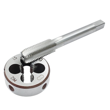 Hordion M12 x 1.5mm Tap and Die Set, High-speed Steel Thread Tap Die Set,Right Hand Machine Tap with Round Threading Die