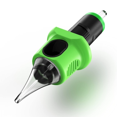 INKin Kelly Tattoo Needle Cartridge 14RS Round Shaders 16Pcs Soft Silicone Finger Ledge Disposable Tattoo Needles Standard Long Taper for Wireless Tattoo Pen Machine Supply (1214RS)