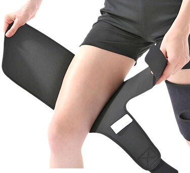 YIKANGHENG Thigh Brace Belt, 31 Inch x 7.8 Inch Chloroprene Rubber Adjustable Thigh Supports Strap for Men and Women Running, Balls, Exercise and Sports (X-Large)