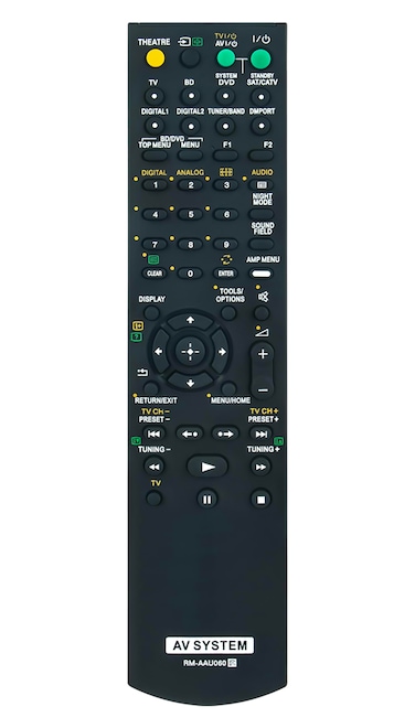 RM-AAU060 Replace Remote Commander fit for Sony Home Theater AV System Receiver HT-FS3 SA-WFS3 SS-FS3 STR-KS360 STR-KS360S STR-V505 STR-DG500 STR-DG600 STR-K1600 HT-SS360