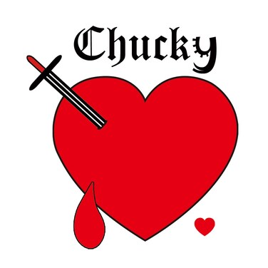PADOUN Chucky Heart Tattoo, 6-Sheet Bride of Chucky Heart Temporary Tattoos for Adults Kids Halloween Costume Parties Cosplay