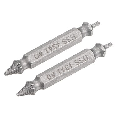 uxcell Damaged Screw Tap Extractor, 0# Chrome Plated High Speed Steel 4341 Stripped Broken Screw Remover, 1.96mm Threaded Tip 1.8mm Drill Bit 2pcs