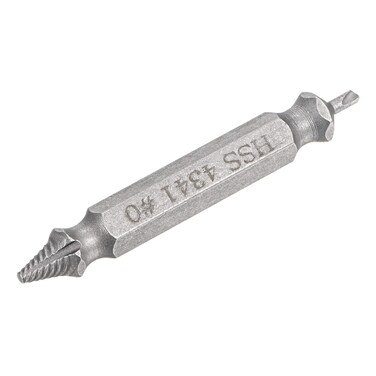 uxcell Damaged Screw Tap Extractor, 0# Chrome Plated High Speed Steel 4341 Stripped Broken Screw Remover, 1.96mm Threaded Tip 1.8mm Drill Bit