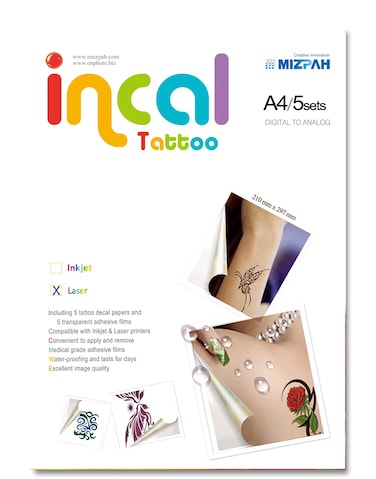 [Incal Tattoo] Laser Printable Waterproof Temporary Tattoo, Hobby &amp; DIY Personalized Tattoo on your body (Laser Type)