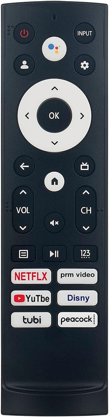 Replacement Remote Control for Hisense Smart Google TV Model 43A6H 50A6H 55A6H 65A6H 75A6H 50U6H 55U6H 65U6H 75U6H 65U8H 75U8H
