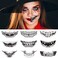 Halloween Temporary Tattoos Horror Mouth Tattoo Stickers Black Clown Lip DIY Decoration Big Mouth Fake Tattoos Prank Props for Halloween Cosplay Makeup Party Decorations 10Pcs