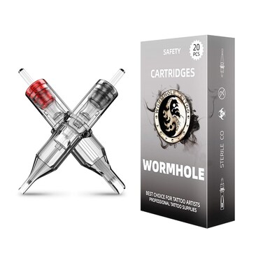 Wormhole Tattoo Cartridge Needles 20pcs Mixed Cartridge Needles 3RL 5RL 5M1 7M1 Tattoo Cartridges Professional Disposable Tattoo Needle Cartridge Sterilized Tattoo Needles Safe Cartridge Needles