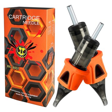 BIGWASP Energy 5RM - 20Pcs 1205RM Tattoo Cartridge Needles with Finger Ledge, #12 Standard 5 Curved/Round Magnum for Rotary Tattoo Machines