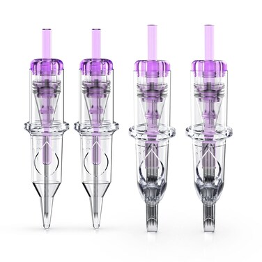 Wormhole Tattoo Cartridge Needles, 20pcs Mixed Sizes 3RL 5RL 5RM 7RM Disposable Tattoo Needles Cartridge Round Liner Shader Magnum for Cartridge Tattoo Pen Machine Permanent Makeup Tattoo Supplies